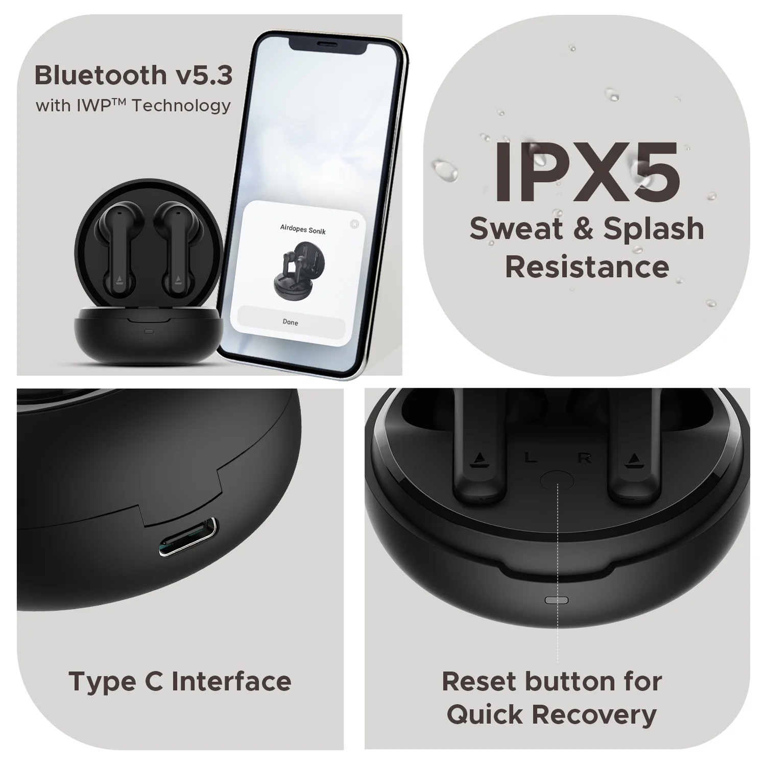 boAt Airdopes Sonik | Wireless Earbuds with 60 Hours Playback, Bluetooth v5.3, ENx™ Technology, ASAP™ Charge - Image 10