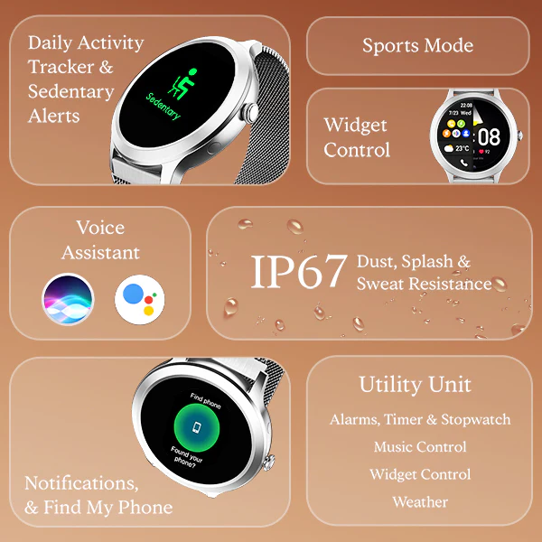 boAt Enigma R32 | Women Smartwatch with 1.32" (3.35cm) Round TFT Display, BT Calling, Luxurious Metal Body, 100+ Watch Faces - Image 18