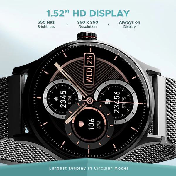 boAt Lunar Vista | Smartwatch with 1.52" (3.86cm) Vivid Round Display, BT Calling,  100+ Sports Modes, AI Voice Assistant - Image 10