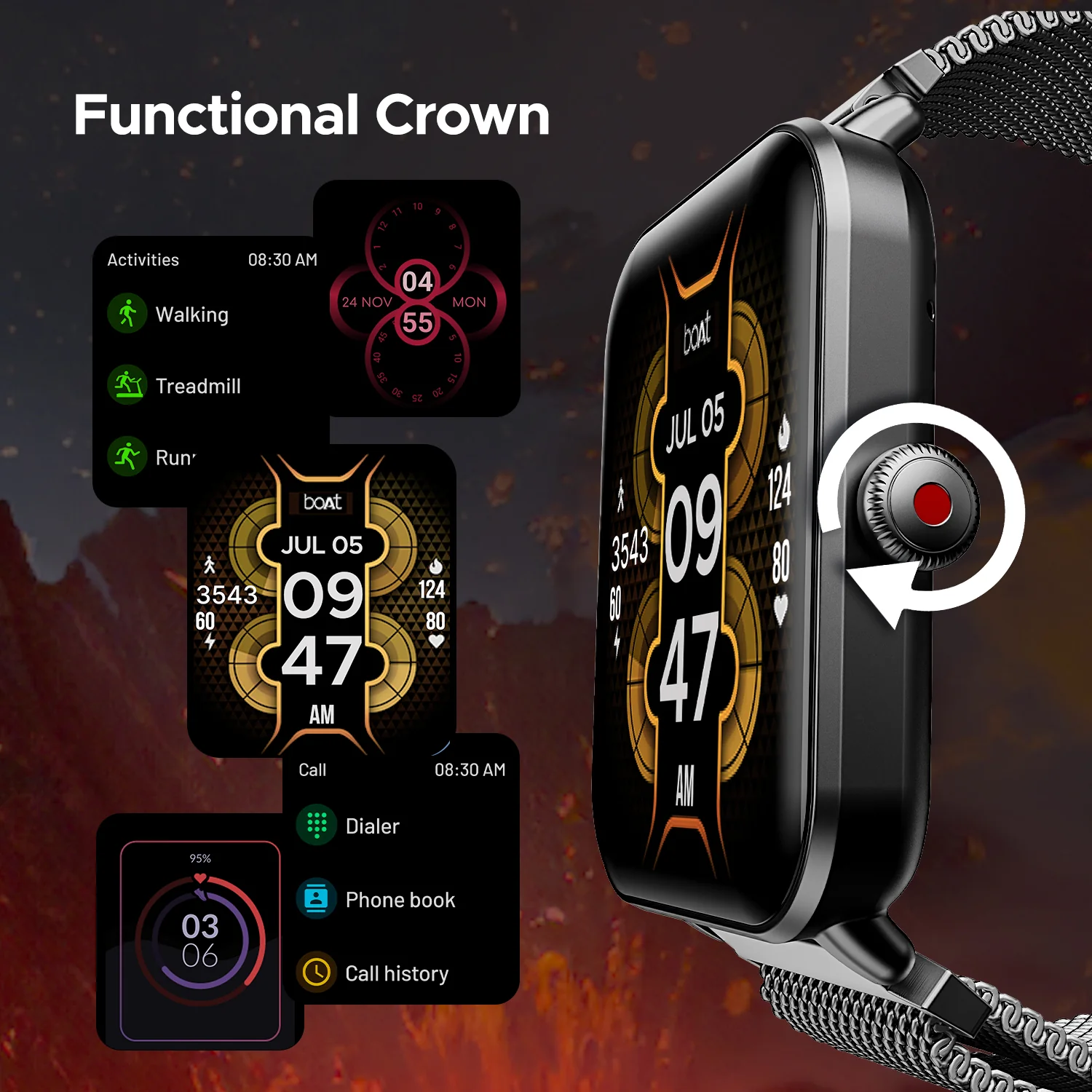 boAt Wave Fury | Bluetooth Calling Smartwatch with 1.83" (4.64cm) HD display, 30 days Battery, Heart Rate & SpO2 monitoring - Image 18